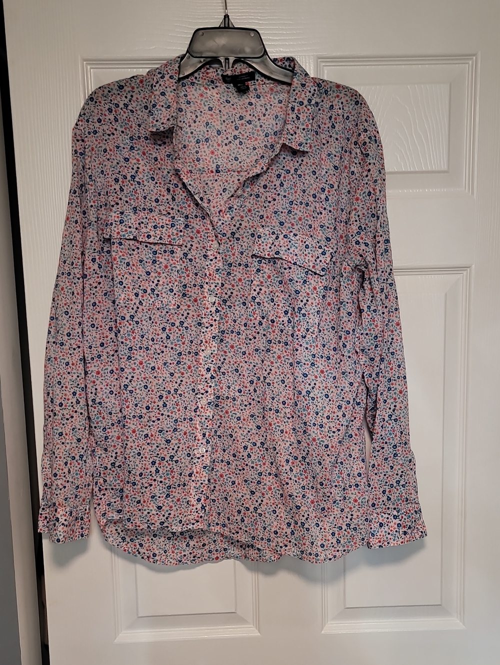 GAP Pink and Blue Floral Button-Down Shirt